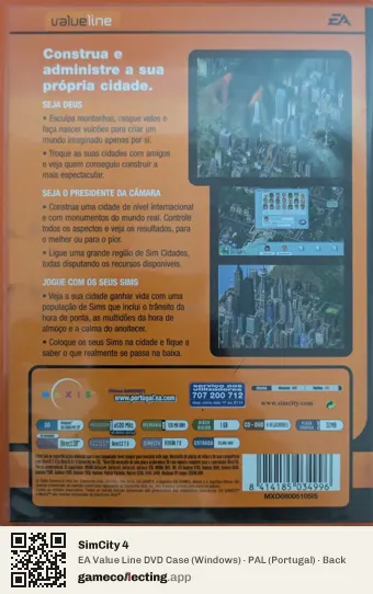 SimCity 4 Computer, Portugal box back