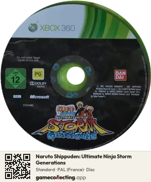 Naruto Shippuden: Ultimate Ninja Storm Generations Xbox 360, PAL disc