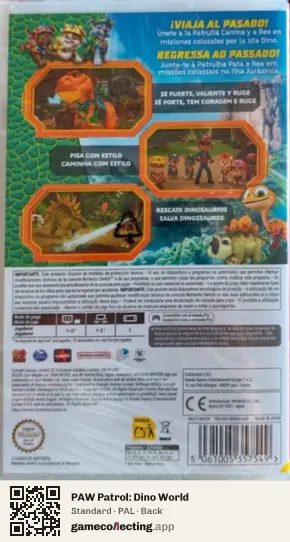 PAW Patrol: Dino World Nintendo Switch, PAL box back