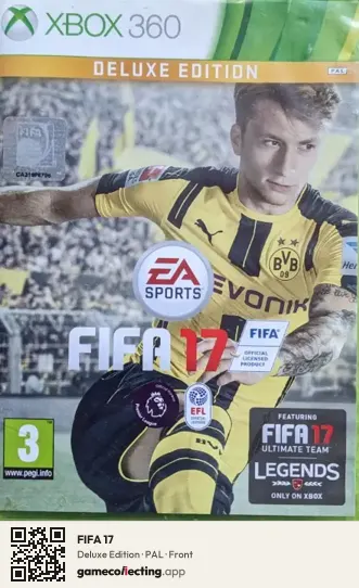 FIFA 17 Xbox 360, PAL box front