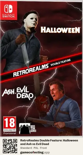 RetroRealms Double Feature: Halloween and Ash vs Evil Dead Nintendo Switch, PAL box front