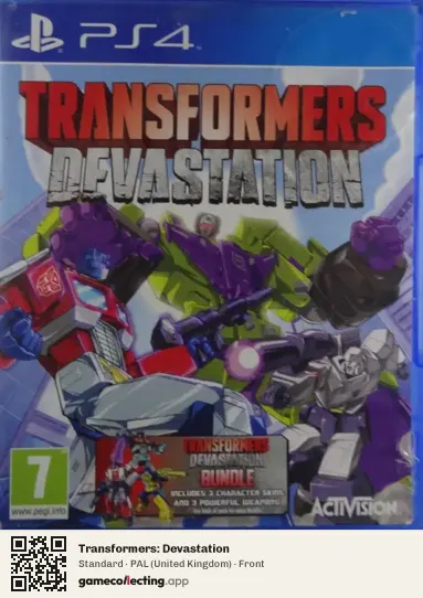 Transformers: Devastation PlayStation 4, United Kingdom box front