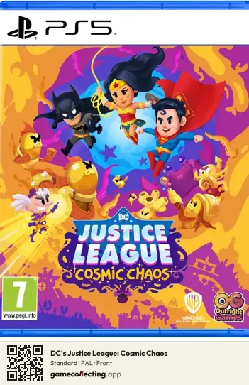 DC's Justice League: Cosmic Chaos PlayStation 5, PAL box front