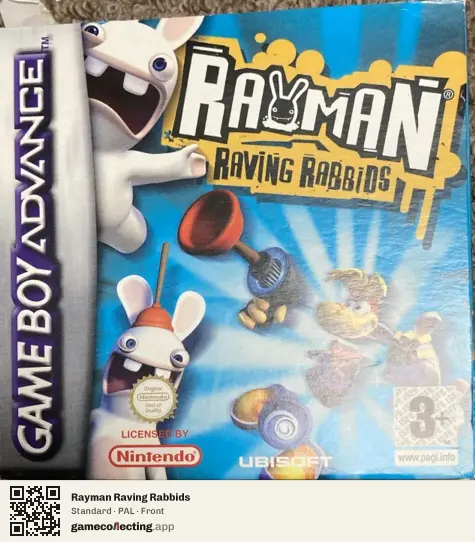 Rayman Raving Rabbids Game Boy Advance, PAL box front