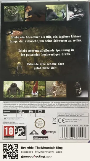 Bramble: The Mountain King Nintendo Switch, Germany box back