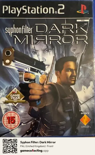 Syphon Filter: Dark Mirror PlayStation 2, United Kingdom box front