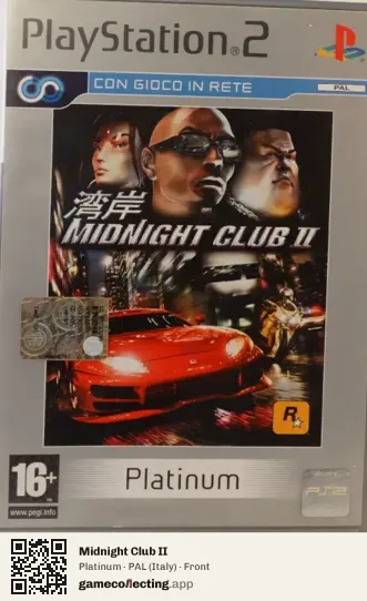 Midnight Club II PlayStation 2, Italy box front