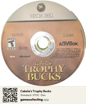 Cabela's Trophy Bucks Xbox 360, NTSC disc