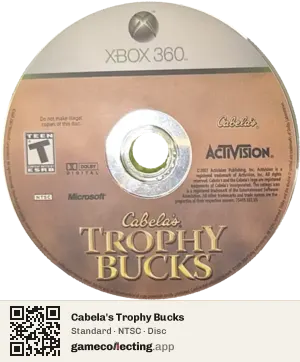 Cabela's Trophy Bucks Xbox 360, NTSC disc