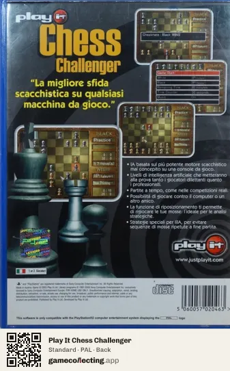 Play It Chess Challenger PlayStation 2, PAL box back