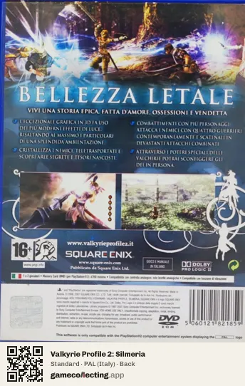 Valkyrie Profile 2: Silmeria PlayStation 2, Italy box back