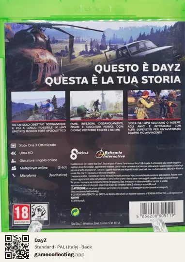 DayZ Xbox One, Italy box back