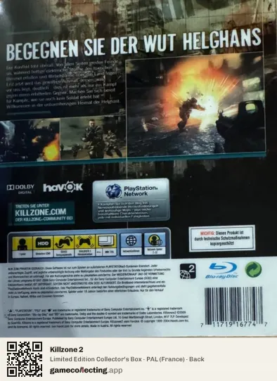 Killzone 2 PlayStation 3, France box back