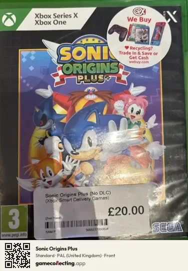 Sonic Origins Plus Xbox Series X, United Kingdom box front