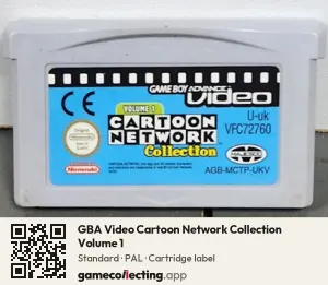 GBA Video Cartoon Network Collection Volume 1 Game Boy Advance, PAL cartridge label