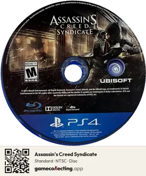 Assassin's Creed Syndicate PlayStation 4, NTSC disc