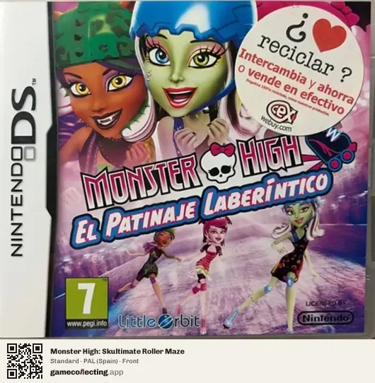 Monster High: Skultimate Roller Maze Nintendo DS, Spain box front