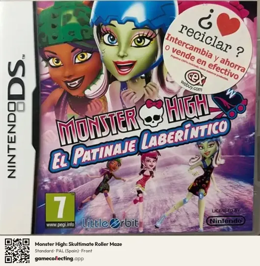 Monster High: Skultimate Roller Maze Nintendo DS, Spain box front