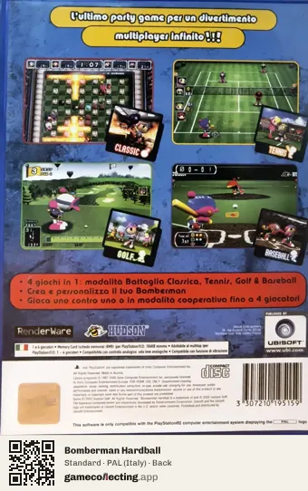 Bomberman Hardball PlayStation 2, Italy box back