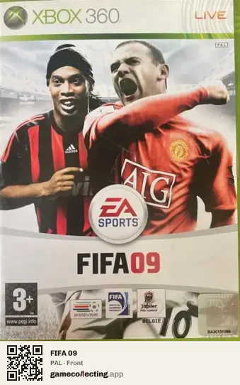 FIFA 09 Xbox 360, PAL box front