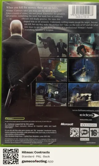 Hitman: Contracts Xbox, PAL box back