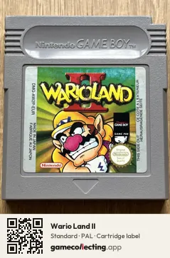 Wario Land II Game Boy, PAL cartridge label