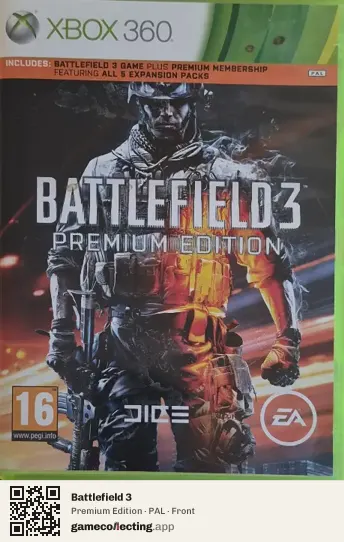 Battlefield 3 Xbox 360, PAL box front