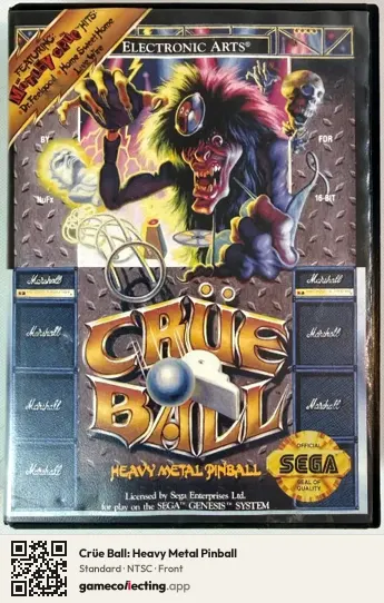 Crüe Ball: Heavy Metal Pinball Sega Mega Drive / Genesis, NTSC box front