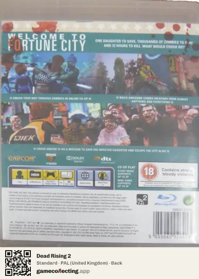Dead Rising 2 PlayStation 3, United Kingdom box back