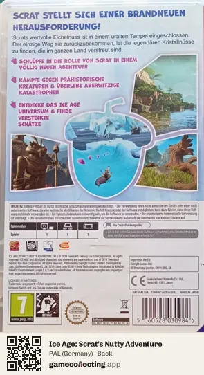 Ice Age: Scrat's Nutty Adventure Nintendo Switch, Germany box back