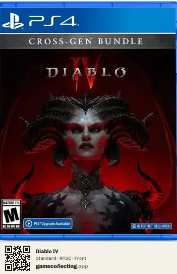Diablo IV PlayStation 4, NTSC box front