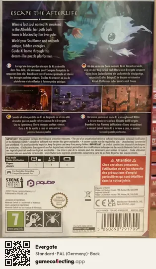 Evergate Nintendo Switch, Germany box back