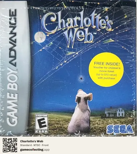 Charlotte's Web Game Boy Advance, NTSC box front