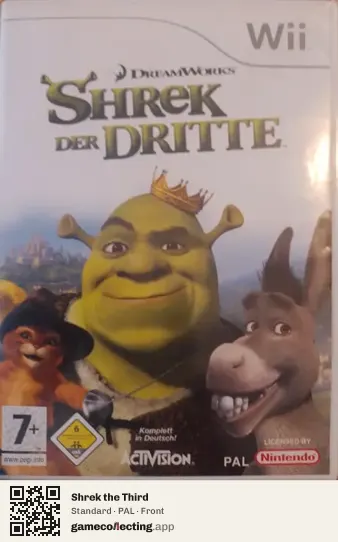 Shrek the Third Nintendo Wii, PAL box front
