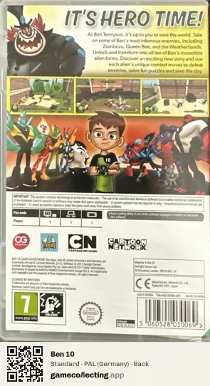 Ben 10 Nintendo Switch, Germany box back