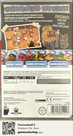 Overcooked! 2 Nintendo Switch, PAL box back