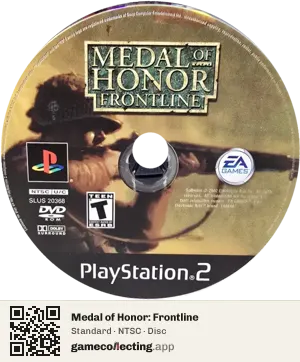 Medal of Honor: Frontline PlayStation 2, NTSC disc