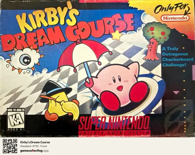 Kirby's Dream Course Super Nintendo Entertainment System, NTSC box front