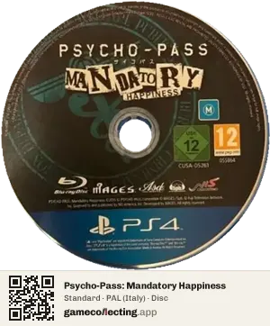 Psycho-Pass: Mandatory Happiness PlayStation 4, PAL disc