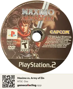 Maximo vs. Army of Zin PlayStation 2, NTSC disc
