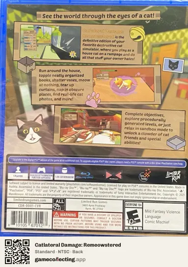 Catlateral Damage: Remeowstered PlayStation 4, NTSC box back