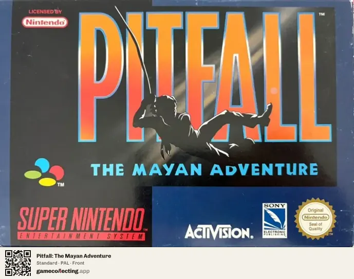 Pitfall: The Mayan Adventure Super Nintendo Entertainment System, PAL box front