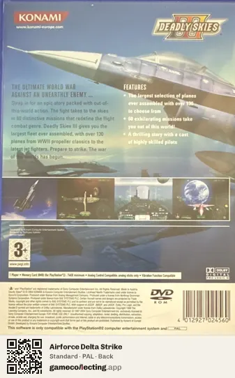 Airforce Delta Strike PlayStation 2, PAL box back
