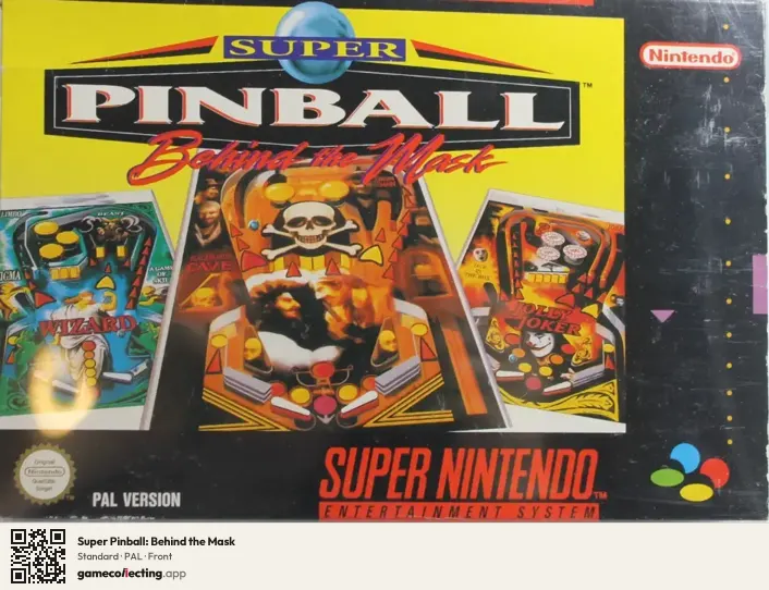 Super Pinball: Behind the Mask Super Nintendo Entertainment System, PAL box front
