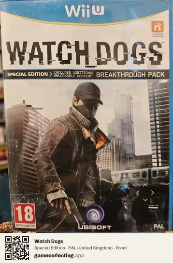Watch Dogs Nintendo Wii U, United Kingdom box front