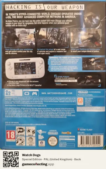 Watch Dogs Nintendo Wii U, United Kingdom box back