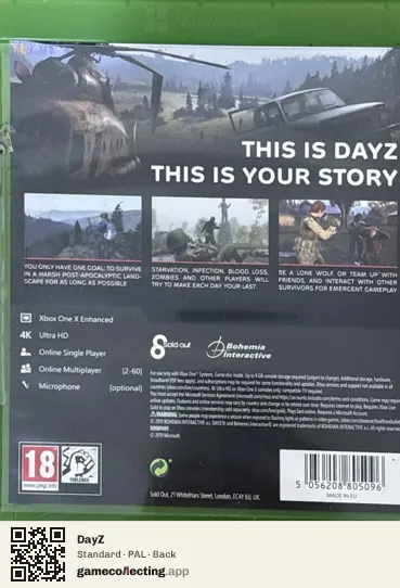 DayZ Xbox One, PAL box back