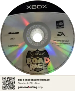 The Simpsons: Road Rage Xbox, PAL disc
