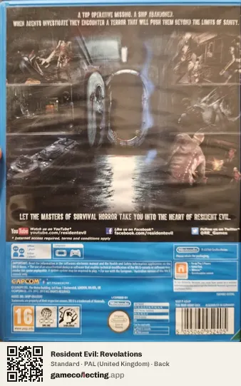Resident Evil: Revelations Nintendo Wii U, United Kingdom box back