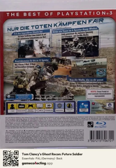 Tom Clancy's Ghost Recon: Future Soldier PlayStation 3, Germany box back
